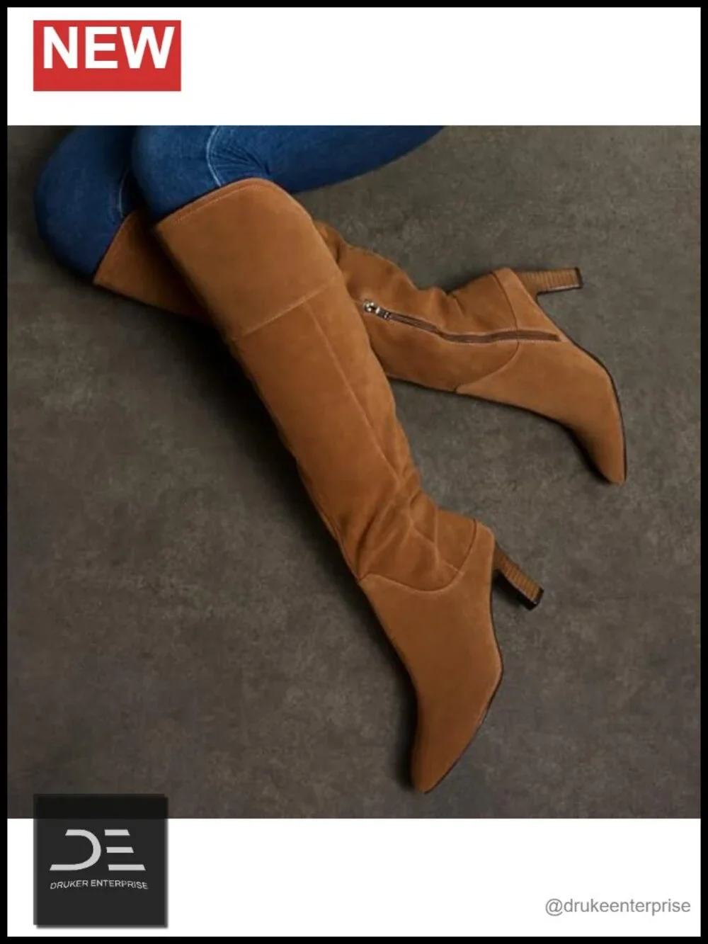 Naturalizer Yuko Over The Knee Boots Suede Leather Side Zip Block Heel